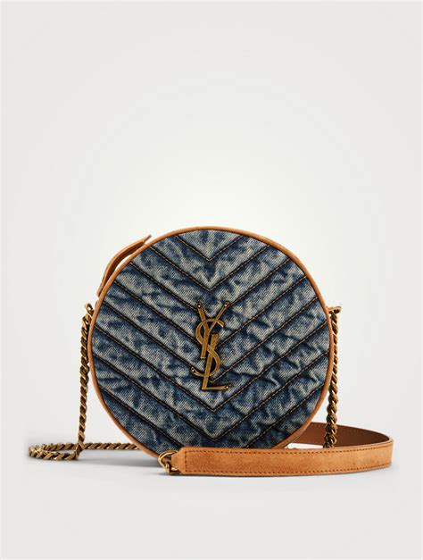 round denim ysl bag